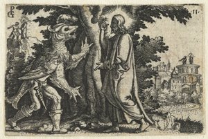 Tentazione di Cristo da parte del diavolo da Georg Pencz