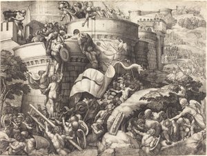 La presa di Cartagena da Georg Pencz after Giulio Romano