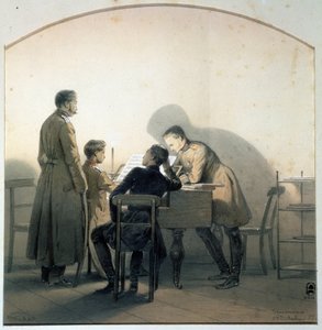 Al pianoforte. Soldati russi che suonano il pianoforte durante la guerra di Crimea