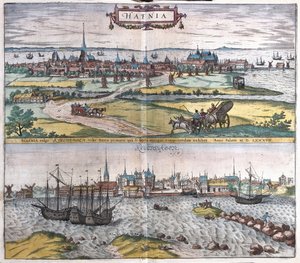 Hafnia, illustrazione da Civitates Orbis Terrarum da Georg Braun und Franz Hogenberg