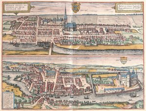 Husum, Germania, illustrazione da Civitates Orbis Terrarum da Georg Braun und Franz Hogenberg