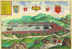 Bergen, Norvegia da Georg and Hogenberg Franz (1535 90) Braun