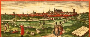 Bourges, - Città romana da Georg and Hogenberg Franz (1535 90) Braun