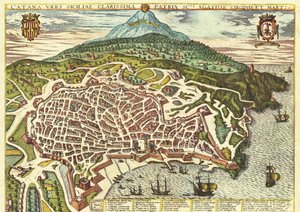 Catania, Sicilia, Italia da Georg and Hogenberg Franz (1535 90) Braun