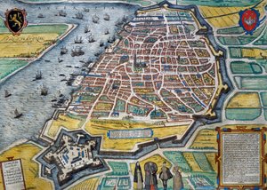 Città di Anversa da Georg Braun and Hogenberg Franz