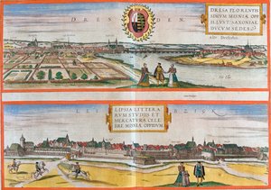 Dresda, Lipsia, Germania da Georg and Hogenberg Franz (1535 90) Braun