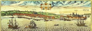 Elsinore, Danimarca da Georg and Hogenberg Franz (1535 90) Braun