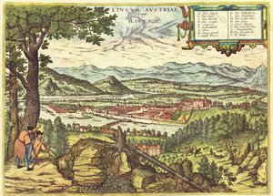 Linz, Austria da Georg and Hogenberg Franz (1535 90) Braun
