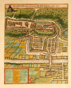 Mappa di Bar-Le-Duc da Civitates Orbis Terrarum da Georg Braun and Hogenberg Franz
