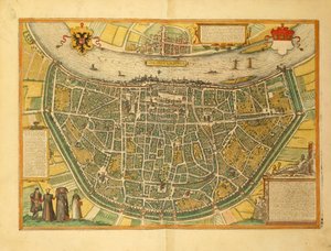 Mappa di Colonia dal Civitates Orbis Terrarum di Georg Braun da Georg Braun and Hogenberg Franz
