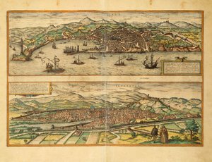 Mappa di Genova e Firenze dal Civitates Orbis Terrarum di Georg Braun