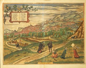 Mappa di Granada dal Civitates Orbis Terrarum di Georg Braun da Georg Braun and Hogenberg Franz