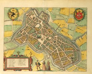 Mappa di Lille da Civitates Orbis Terrarum di Georg Braun da Georg Braun and Hogenberg Franz