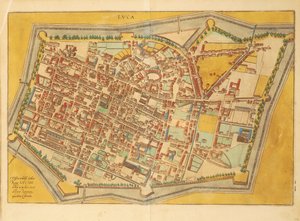 Mappa di Lucca da Civitates Orbis Terrarum da Georg Braun and Hogenberg Franz