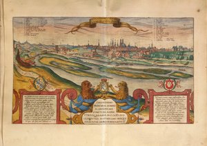Mappa di Monaco, Germania, da Civitates Orbis Terrarum di Georg Braun da Georg Braun and Hogenberg Franz