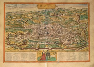 Mappa di Roma da Civitates Orbis Terrarum di Georg Braun da Georg Braun and Hogenberg Franz