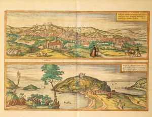 Mappa di San Sebastian e Burgos da Civitates Orbis Terrarum