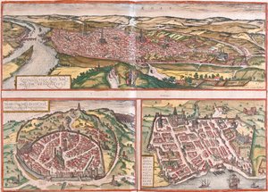 Rouen, Nimes, Bordeaux, Francia da Georg and Hogenberg Franz (1535 90) Braun