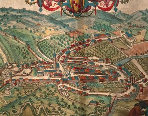 Serravalle Scrivia da Civitates Orbis Terrarum da Georg Braun and Hogenberg Franz