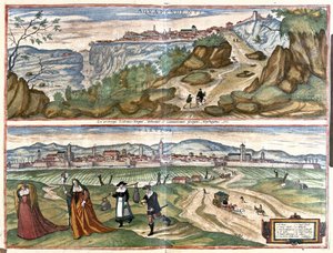 Acquapendente e Treviso, Italia (incisione) da Georg Braun and Hogenberg Franz