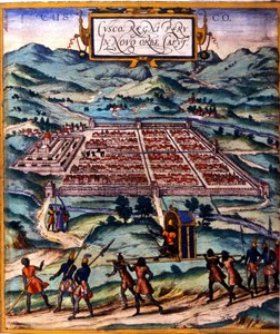Cuzco, il principale centro della civiltà Inca. Atlas di Braun & Hogenberg