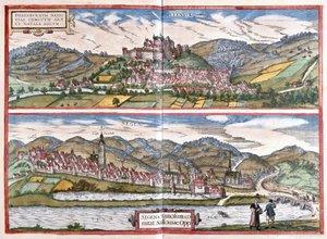 Dillenburg (Assia) e Siegen (Renania Settentrionale-Vestfalia), Germania da Georg Braun and Hogenberg Franz