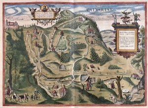 Kalwarya Zebrzydowka (sud-est di Cracovia), Polonia (incisione) da Georg Braun and Hogenberg Franz