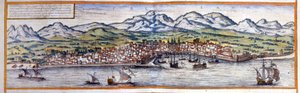 Veduta di Palermo in Sicilia. Atlante di Braun & Hogenberg da Georg Braun and Hogenberg Franz