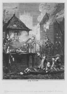 Dispersione del club giacobita e morte di Cordwell Firebras (incisione) da George (after) Cruikshank