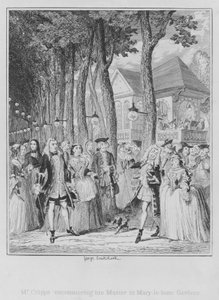 Mr Cripps che incontra il suo padrone nei giardini di Mary-le-bone da George (after) Cruikshank