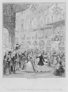 Randulph e Hilda che ballano nella Rotonda di Ranelagh (incisione) da George (after) Cruikshank