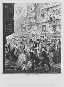Sir Bulkeley Price porta il denaro del mutuo a Mr Scarve (incisione) da George (after) Cruikshank