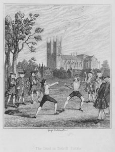 Il duello nei campi di Tothill da George (after) Cruikshank
