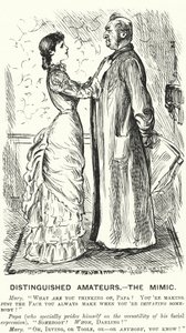 Cartone animato di Punch: Amatori distinti - il Mimo (incisione) da George (after) Du Maurier