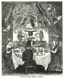 Cartone animato di Punch: Lo spiritismo reso utile da George (after) Du Maurier