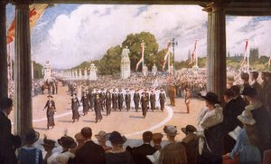 La processione della pace a Londra da George (after) Harcourt