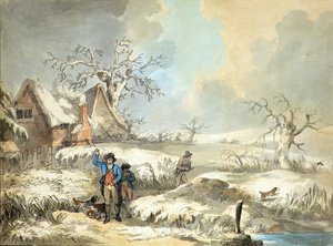 Caccia al beccaccino, inciso da Thomas Rowlandson, pub. da J. Harris da George (after) Morland