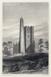 La Torre Rotonda, Campanile e Chiesa di Swords da George (after) Petrie