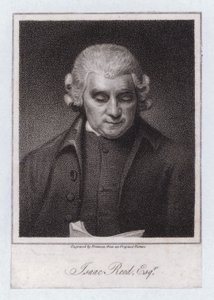 Isaac Reed, editore letterario e collezionista di libri inglese (incisione) da George (after) Romney