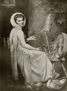 Lady Hamilton come La Filatrice, inciso da Thomas Cheesman, da 
