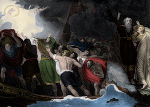 Prospero e Miranda, a destra, sull