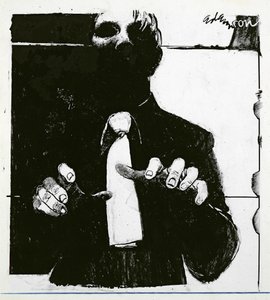 Illustrazione per Nursing a Blind Patient, un articolo in Nursing Times, pubblicato il 30 ottobre 1975 da George Adamson