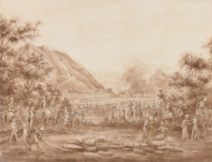 Il grande bazar in fiamme, Kabul da George Alfred Croly