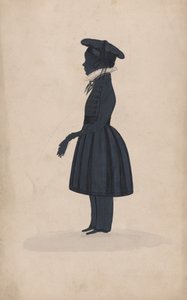 Silhouette di un giovane ragazzo sconosciuto, a figura intera a sinistra, 1827-44 da George Angelo Crowhurst