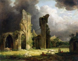 Abbazia di Glastonbury con il Tor oltre