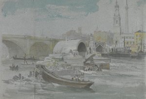 La Demolizione del Vecchio Ponte di Londra da George Arnald