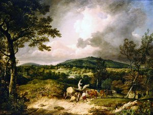 I raccoglitori di legna con vista su Siddon Hill, Highclere Park in lontananza