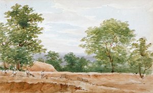 Veduta dagli scavi del tunnel di Highgate, Londra, 1812 da George Arnald