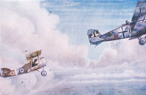 Un duello aereo: Il Punto Cieco, da Cassells History of the British People pubblicato da Waverley Book Company Limited