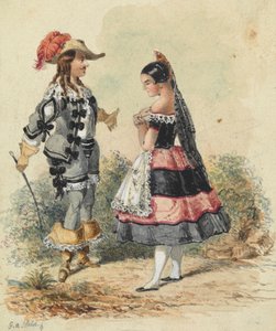 Cavaliere e Cameriera in Costume Spagnolo da George Augustus Sala